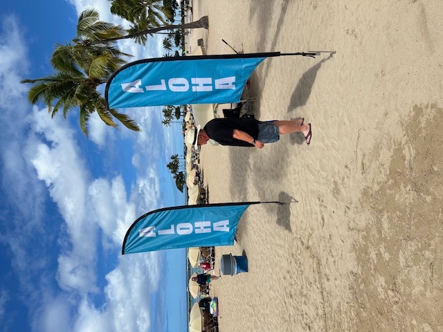 Umbrella and chairs setup